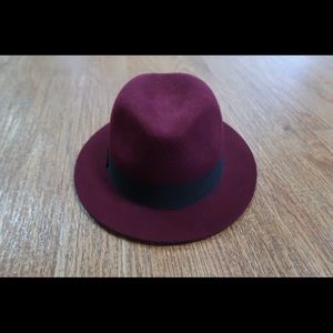 Burgundy fedora